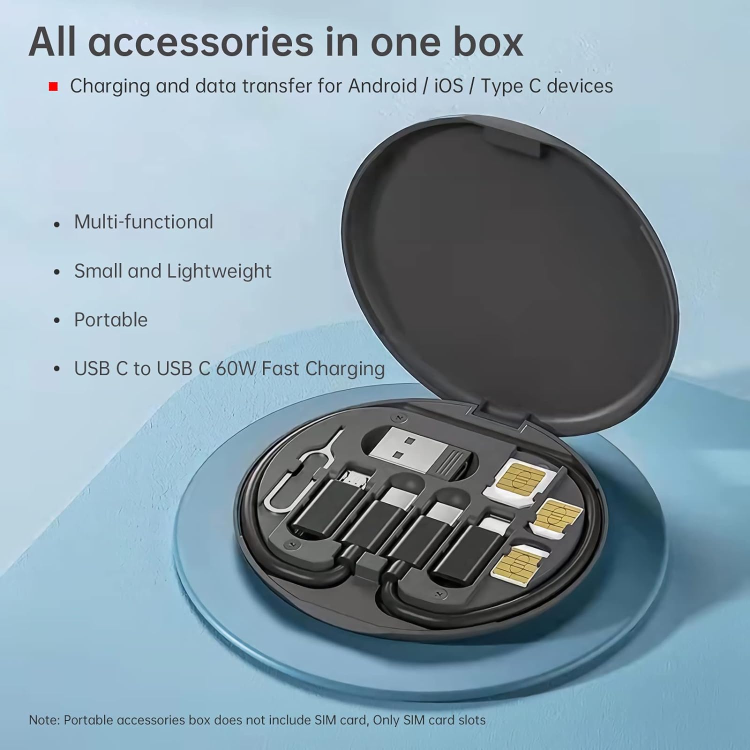 Multifunctional Cable Storage Box, USB Adapter